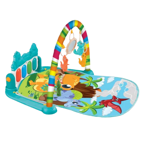 Tapete de Atividades Para Bebê Piano Play Funny Dino
