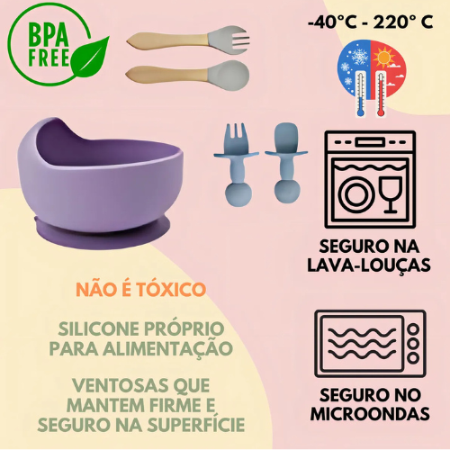 Kit Alimentação Infantil silicone