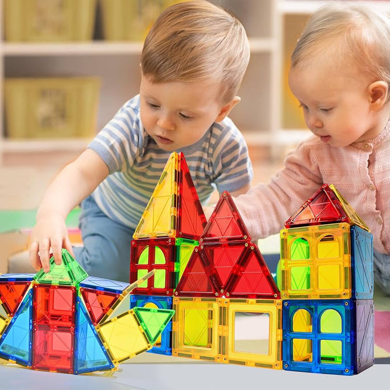 Blocos De Construção Magnéticos 65 pecas desenvolvimento infantil