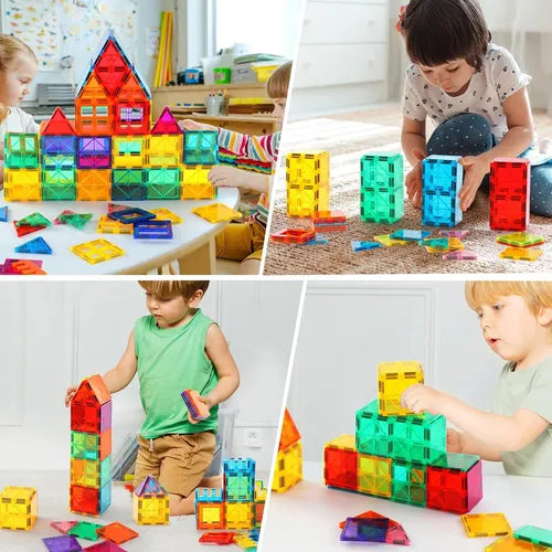 Blocos De Construção Magnéticos 65 pecas desenvolvimento infantil