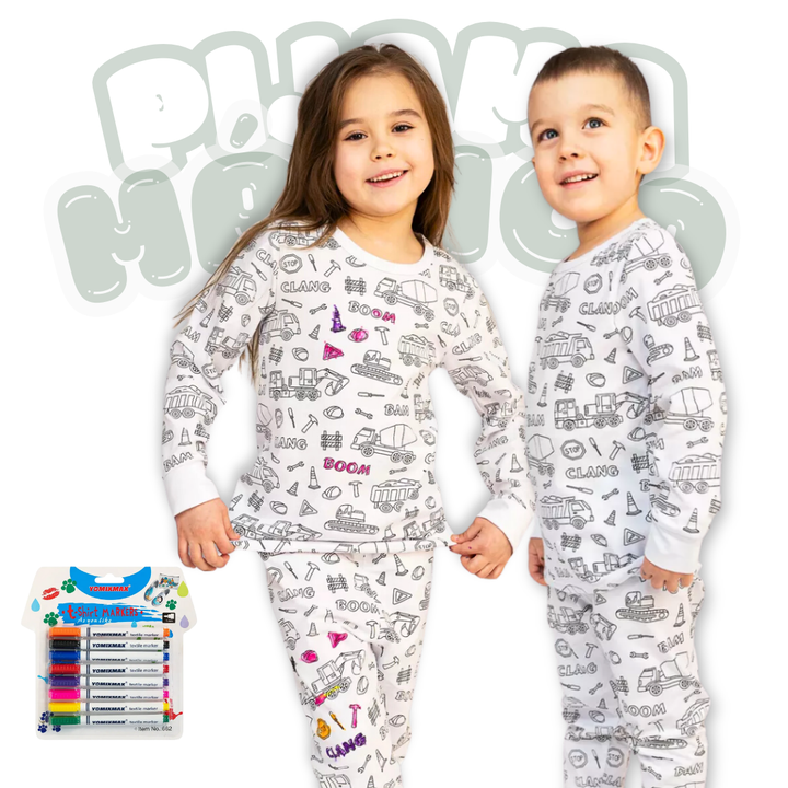 Pijama Mágico + 12 Canetinhas que Saem na Lavagem